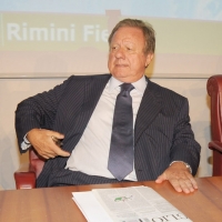 Foto Nicoloro G.  24/08/2010 Rimini, Terza giornata della trentunesima edizione del Meeting di Rimini dal titolo " Quella natura che ci spinge a desiderare cose grandi e' il cuore ". nella foto Altero Matteoli