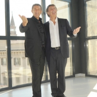 Foto Nicoloro G. 22/09/2011 Milano Presentata la ventiquattresima edizione di " Striscia la notizia ", dal titolo " La voce della contingenza ", che va in onda su Canale 5 dal 26 settembre. nella foto Ezio Greggio – Enzo Iacchetti