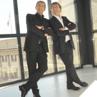 Foto Nicoloro G. 22/09/2011 Milano Presentata la ventiquattresima edizione di " Striscia la notizia ", dal titolo " La voce della contingenza ", che va in onda su Canale 5 dal 26 settembre. nella foto Ezio Greggio – Enzo Iacchetti