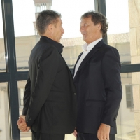 Foto Nicoloro G. 22/09/2011 Milano Presentata la ventiquattresima edizione di " Striscia la notizia ", dal titolo " La voce della contingenza ", che va in onda su Canale 5 dal 26 settembre. nella foto Ezio Greggio – Enzo Iacchetti