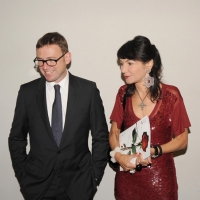 Foto Nicoloro G. 02/07/2011 Milano Settima serata della dodicesima edizione de " La Milanesiana " che quest' anno ha per tema " Bugie e Verita' ". nella foto David Nicholls – Elisabetta Sgarbi