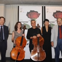 Foto Nicoloro G. 04/07/2011 Milano Nona serata della dodicesima edizione de ” La Milanesiana ” che quest’ anno ha per tema ” Bugie e verita’ “. nella foto Mario Andreose – Monika Leskovar – Giovanni Sollima – Elisabetta Sgarbi – Umberto Eco