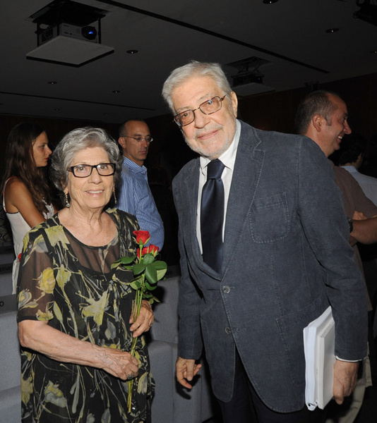 Foto Nicoloro G. 28/06/2011 Milano Terza serata della dodicesima edizione de " La Milanesiana " che quest' anno ha per tema " Bugie e Verita' ". nella foto Ettore Scola con la moglie