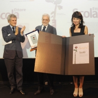 Foto Nicoloro G. 28/06/2011 Milano Terza serata della dodicesima edizione de " La Milanesiana " che quest' anno ha per tema " Bugie e Verita' ". nella foto Alain Elkann – Ettore Scola – Elisabetta Sgarbi
