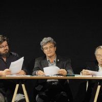 Foto Nicoloro G. 30/06/2011 Milano Quinta serata della dodicesima edizione de ” La Milanesiana ” che quest’ anno ha per tema ” Bugie e Verita’ “. nella foto Giuseppe Battiston – Mario Martone – Roberto Herlitaka