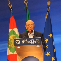 Foto Nicoloro G. 21/08/2011 Rimini Edizione 2011 del Meeting di Rimini che ha per titolo " E l' esistenza diventa una immensa certezza ".  nella foto Giorgio Napolitano