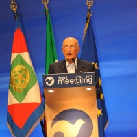 Foto Nicoloro G. 21/08/2011 Rimini Edizione 2011 del Meeting di Rimini che ha per titolo " E l' esistenza diventa una immensa certezza ".  nella foto Giorgio Napolitano