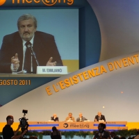 Foto Nicoloro G. 26/08/2011 Rimini Sesta giornata dell' edizione 2011 del Meeting di Rimini che ha per titolo " E l' esistenza diventa una immensa certezza ". nella foto L'intervento di Michele Emiliano
