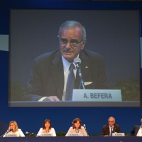 Foto Nicoloro G. 26/08/2011 Rimini Sesta giornata dell' edizione 2011 del Meeting di Rimini che ha per titolo " E l' esistenza diventa una immensa certezza ". nella foto L'intervento di Attilio Befera