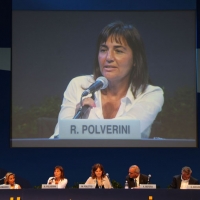 Foto Nicoloro G. 26/08/2011 Rimini Sesta giornata dell' edizione 2011 del Meeting di Rimini che ha per titolo " E l' esistenza diventa una immensa certezza ". nella foto L'intervento di Renata Polverini