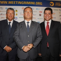 Foto Nicoloro G. 26/08/2011 Rimini Sesta giornata dell' edizione 2011 del Meeting di Rimini che ha per titolo " E l' esistenza diventa una immensa certezza ". nella foto Tarek Ben Ammar – Franco Frattini – Wael Farouq