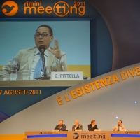 Foto Nicoloro G. 27/08/2011 Rimini Settima ed ultima giornata del Meeting di Rimini 2011 che ha per titolo " E l' esistenza diventa una immensa certezza ". nella foto L'intervento di Gianni Pittella