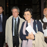Foto Nicoloro G. 07/10/2011 Bologna Undicesima edizione della manifestazione ” Ad alta voce. Voci che leggono citta’ che ascoltano ” che quest’ anno si unisce alle celebrazioni per i 150 anni dell’ Unita’ d’Italia e quindi raccontera’ il nostro Paese con i suoi sentimenti e ricordi e speranze per il futuro. Dopo Venezia la manifestazione approda a Bologna e apre per un prologo le porte del palazzo Caprara Montpensier, sede della Prefettura. nella foto Nando Dalla Chiesa – Flavia Franzoni Prodi