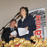 Foto Nicoloro G. 07/10/2011 Bologna Undicesima edizione della manifestazione ” Ad alta voce. Voci che leggono citta’ che ascoltano ” che quest’ anno si unisce alle celebrazioni per i 150 anni dell’ Unita’ d’Italia e quindi raccontera’ il nostro Paese con i suoi sentimenti e ricordi e speranze per il futuro. Dopo Venezia la manifestazione approda a Bologna e apre per un prologo le porte del palazzo Caprara Montpensier, sede della Prefettura. nella foto Nando Dalla Chiesa – Flavia Franzoni Prodi