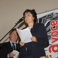 Foto Nicoloro G. 07/10/2011 Bologna Undicesima edizione della manifestazione ” Ad alta voce. Voci che leggono citta’ che ascoltano ” che quest’ anno si unisce alle celebrazioni per i 150 anni dell’ Unita’ d’Italia e quindi raccontera’ il nostro Paese con i suoi sentimenti e ricordi e speranze per il futuro. Dopo Venezia la manifestazione approda a Bologna e apre per un prologo le porte del palazzo Caprara Montpensier, sede della Prefettura. nella foto Nando Dalla Chiesa – Flavia Franzoni Prodi