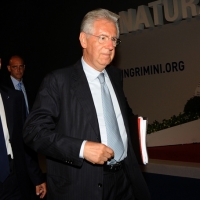 Foto Nicoloro G. 19/08/2012 Rimini Trentatreesima edizione del Meeting di Rimini, organizzato da Comunione e Liberazione, dal titolo ” La natura dell’ uomo e’ rapporto con l’ infinito “. nella foto Mario Monti