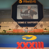 Foto Nicoloro G. 22/08/2012 Rimini Quarta giornata della trentatreesima edizione del Meeting di Rimini, organizzato da Comunione e Liberazione, dal titolo ” La natura dell’ uomo e’ rapporto con l’ infinito “. Tra i tanti dibattiti anche quello su ” Lombardia: discussione su presente e futuro ” al quale ha partecipato il governatore della Regione. nella foto Antonio Tajani e il tavolo degli oratori