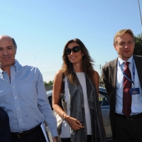 Foto Nicoloro G. 20/08/2012 Rimini Trentatreesima edizione del Meeting di Rimini, organizzato da Comunione e Liberazione, dal titolo ” La natura dell’ uomo e’ rapporto con l’ infinito “. nella foto Corrado Passera – Giovanna Salza – Bernhard Scholz