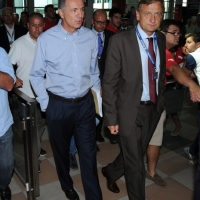 NIK_8206Foto Nicoloro G. 20/08/2012 Rimini Trentatreesima edizione del Meeting di Rimini, organizzato da Comunione e Liberazione, dal titolo ” La natura dell’ uomo e’ rapporto con l’ infinito “. nella foto Corrado Passera – Bernhard Scholz