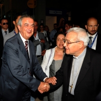 Foto Nicoloro G. 20/08/2012 Rimini Trentatreesima edizione del Meeting di Rimini, organizzato da Comunione e Liberazione, dal titolo ” La natura dell’ uomo e’ rapporto con l’ infinito “. nella foto Lorenzo Ornaghi – Luigi Negri