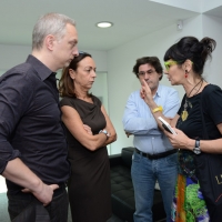 Foto Nicoloro G. 26/06/2013 Milano Ottava giornata della quattordicesima edizione de " La Milanesiana " che ha per tema " Il segreto ". nella foto Antonio Scurati – Chiara Beria di Argentine – Armando Besio – Elisabetta Sgarbi