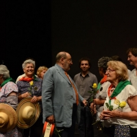 Foto Nicoloro G. 26/06/2013 Milano Ottava giornata della quattordicesima edizione de " La Milanesiana " che ha per tema " Il segreto ". nella foto le Mondine di Novi – Umberto Eco