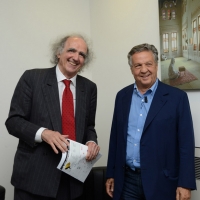 Foto Nicoloro G. 20/06/2013 Milano Seconda serata della quattordicesima edizione de ” La Milanesiana ” che ha per tema ” Il segreto “. nella foto Vittorino Andreoli – Renato Pozzetto 