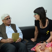 Foto Nicoloro G. 25/06/2013 Milano Settima giornata della quattordicesima edizione de " La Milanesiana " che ha per tema " Il segreto ". nella foto Amitav Ghosh – Elisabetta Sgarbi