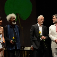 Foto Nicoloro G. 25/06/2013 Milano Settima giornata della quattordicesima edizione de " La Milanesiana " che ha per tema " Il segreto ". nella foto Elisabetta Sgarbi – Wole Soyinka – John Coetzee – Michael Chabon