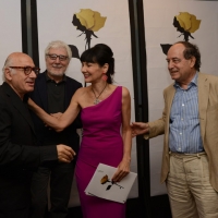 Foto Nicoloro G. 21/06/2013 Milano Terza serata della quattordicesima edizione de " La Milanesiana " che ha per tema " Il segreto ". nella foto Michael Nyman – Antonio Gnoli – Elisabetta Sgarbi – Roberto Calasso 