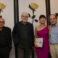 Foto Nicoloro G. 21/06/2013 Milano Terza serata della quattordicesima edizione de " La Milanesiana " che ha per tema " Il segreto ". nella foto Michael Nyman – Antonio Gnoli – Elisabetta Sgarbi – Roberto Calasso  
