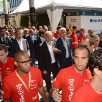 Foto Nicoloro G. 18/08/2013 Rimini Prima giornata della trentaquattresima edizione del " Meeting di Rimini " che quest' anno ha per tema " Emergenza uomo ". nella foto Enrico Letta – Mario Mauro – Roberto Formigoni 