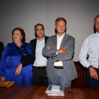 Foto Nicoloro G. 22/08/2013 Rimini, Quinta giornata della trentaquattresima edizione del "Meeting di Rimini" che quest'anno ha per tema "Emergenza uomo". nella foto Luciano Violante – Anna Maria Cancellieri – Michele Brambilla – Angelino Alfano 