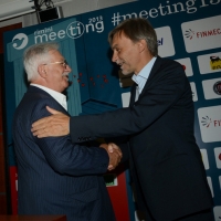Foto Nicoloro G. 22/08/2013 Rimini, Quinta giornata della trentaquattresima edizione del "Meeting di Rimini" che quest'anno ha per tema "Emergenza uomo". nella foto Raffaele Bonanni – Graziano Delrio  
