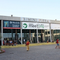 Foto Nicoloro G. 23/08/2013 Rimini, Sesta giornata della trentaquattresima edizione del "Meeting di Rimini" che quest'anno ha per tema "Emergenza uomo". nella foto L'ingresso alla Fiera