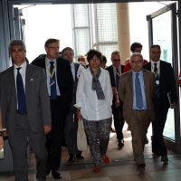 Foto Nicoloro G. 23/08/2013 Rimini, Sesta giornata della trentaquattresima edizione del "Meeting di Rimini" che quest'anno ha per tema "Emergenza uomo". nella foto Bernhard Scholz – Maria Chiara Carrozza