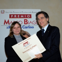 Foto Nicoloro G. 15/03/2013 Bologna Settima edizione del " Premio Marco Biagi " che ha il duplice scopo di ricordare il giuslavorista ucciso dalle brigate rosse nel 2002 e dare un sostegno a quanti, in forma volontaria e senza scopo di lucro, si adoperano per l' assistenza di persone e categorie svantaggiate. nella foto Angelo Tranfaglia