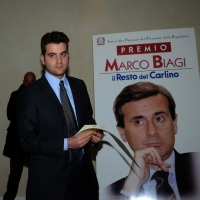 Foto Nicoloro G. 15/03/2013 Bologna Settima edizione del " Premio Marco Biagi " che ha il duplice scopo di ricordare il giuslavorista ucciso dalle brigate rosse nel 2002 e dare un sostegno a quanti, in forma volontaria e senza scopo di lucro, si adoperano per l' assistenza di persone e categorie svantaggiate. nella foto Lorenzo Biagi  