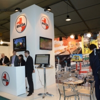 Foto Nicoloro G. 20/03/2013 Ravenna Edizione 2013 di OMC, Offshore Mediterranean Conference, forum internazionale, con cadenza biennale, dedicato a dirigenti, esperti, relatori delle più importanti società petrolifere e ai rappresentanti di ministeri e governi di ogni parte del mondo. Si confrontano e analizzano le differenti tematiche relative all’ esplorazione, produzione, trasporto e commercializzazione del greggio e del gas naturale. nella foto Lo stand BREDA 