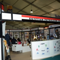 Foto Nicoloro G. 20/03/2013 Ravenna Edizione 2013 di OMC, Offshore Mediterranean Conference, forum internazionale, con cadenza biennale, dedicato a dirigenti, esperti, relatori delle più importanti società petrolifere e ai rappresentanti di ministeri e governi di ogni parte del mondo. Si confrontano e analizzano le differenti tematiche relative all’ esplorazione, produzione, trasporto e commercializzazione del greggio e del gas naturale. nella foto Uno stand