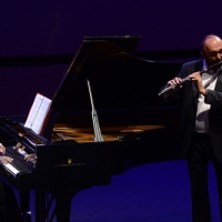 Foto Nicoloro G.  26/06/2014  Milano   Quarta giornata della quindicesima edizione de \" La Milanesiana \" che quest\' anno ha per tema la \" Fortuna \". nella foto il pianista Ramin Bahrami e il flautista Massimo Mercelli.