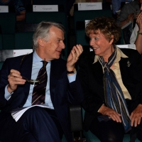 Foto Nicoloro G.  27/06/2014  Milano   Quinta giornata della quindicesima edizione de " La Milanesiana " che quest' anno ha per tema la " Fortuna ". nella foto il direttore del Corriere della Sera Ferruccio de Bortoli e la scrittrice Dacia Maraini.