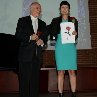 Foto Nicoloro G.  29/06/2014  Milano   Settima giornata della quindicesima edizione de " La Milanesiana " che quest' anno ha per tema la " Fortuna/Destino ". nella foto il pianista Antonio Ballista e Elisabetta Sgarbi.