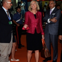 Foto Nicoloro G.   25/08/2014  Rimini     Seconda giornata della XXXV edizione del Meeting per l\' amicizia fra i popoli. nella foto il ministro dell\' Istruzione Stefania Giannini che è intervenuta sul tema \" Educazione: dalla periferia al centro \".