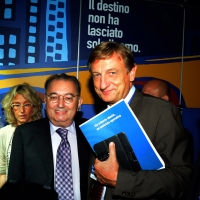 Foto Nicoloro G.   29/08/2014  Rimini      Sesta giornata della XXXV edizione del Meeting per l\' amicizia fra i popoli. nella foto il presidente di Confindustria Giorgio Squinzi, a sinistra, e Bernhard Scholz, presidente della Compagnia delle Opere.
