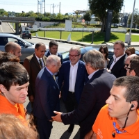 Foto Nicoloro G.   29/08/2014  Rimini      Sesta giornata della XXXV edizione del Meeting per l' amicizia fra i popoli. nella foto il governatore della Lombardia Roberto Maroni al suo arrivo in Fiera.