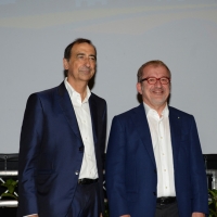 Foto Nicoloro G.   29/08/2014  Rimini      Sesta giornata della XXXV edizione del Meeting per l' amicizia fra i popoli. nella foto il commissario Expo 2015 Giuseppe Sala, a sinistra, e il governatore della Lombardia Roberto Maroni.