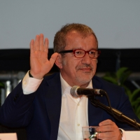 Foto Nicoloro G.   29/08/2014  Rimini      Sesta giornata della XXXV edizione del Meeting per l' amicizia fra i popoli. nella foto il governatore della Lombardia Roberto Maroni.