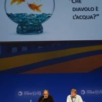 Foto Nicoloro G.   30/08/2014  Rimini   Settima ed ultima giornata della XXXV edizione del Meeting per l\' amicizia fra i popoli. nella foto Sergio Marchionne e Bernhard Scholz, presidente della Compagnia delle Opere.