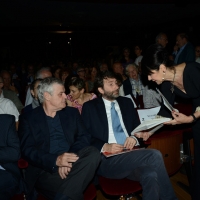 Foto Nicoloro G.  22/06/2015  Milano   Si è aperta ufficialmente la sedicesima edizione de " La Milanesiana ". nella foto da sinistra il sindaco Giuliano Pisapia. il direttore del Piccolo Teatro Sergio Escobar, il ministro Dario Franceschini ed Elisabetta Sgarbi.